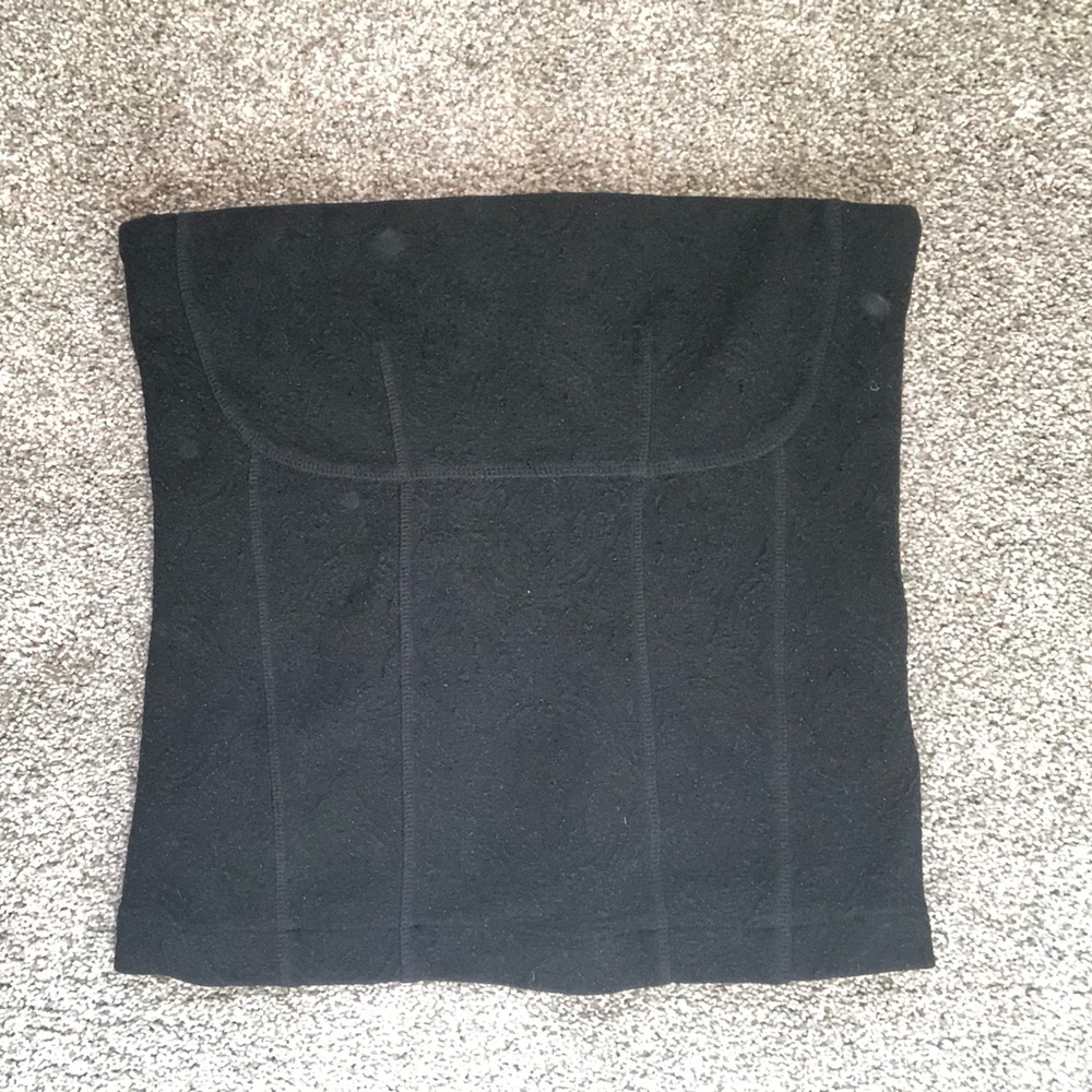 Rodebjer Black Glittery Fitted Bustier TubeTop Sleeveless Tank Blouse Size Small